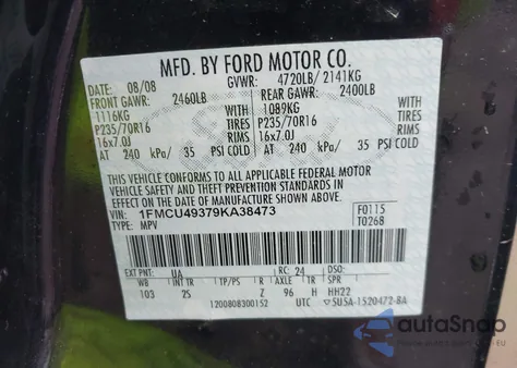 2009 Ford Escape Hybrid Limited from USA, damaged, VIN 1FMCU49379KA38473
